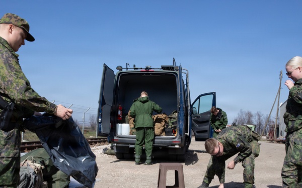 Finnish CBRN engineers inspect hazardous materials in support of KFOR
