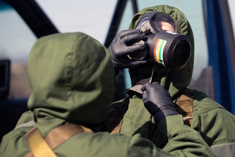 Finnish CBRN engineers inspect hazardous materials in support of KFOR