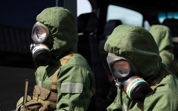 Finnish CBRN engineers inspect hazardous materials in support of KFOR