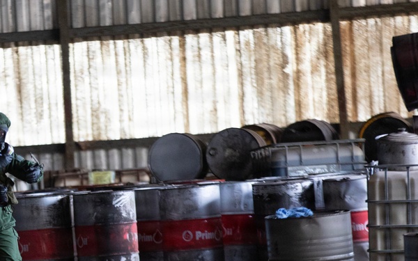 Finnish CBRN engineers inspect hazardous materials in support of KFOR