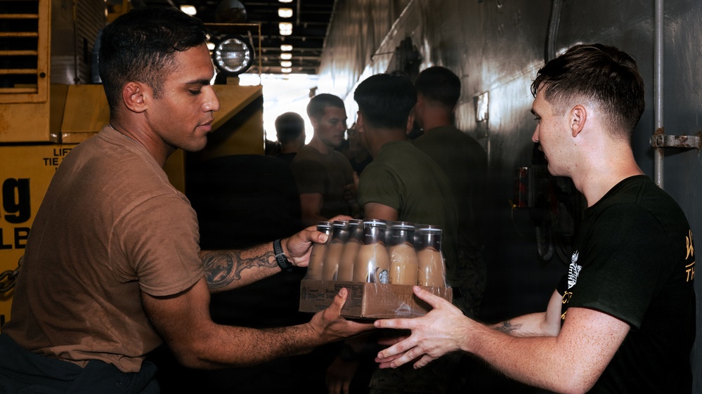 Task Force Ashland Marines, Sailors Conduct Replenishment-at-Sea