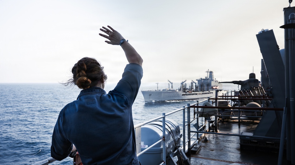 Task Force Ashland Marines, Sailors Conduct Replenishment-at-Sea