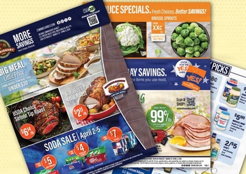 Commissary Sales Flyer for March 23 – April 5 featured in ‘Courtside Cravings’ and ‘Fresh Spring Savings’ promotions
