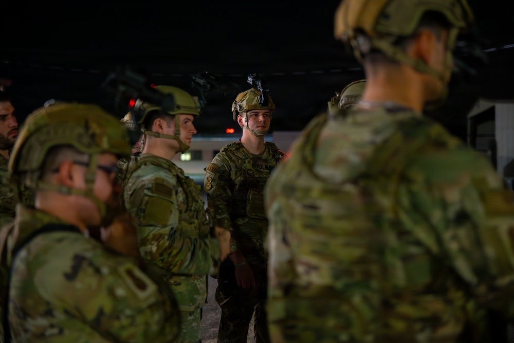 169th Security Forces Squadron night firing training