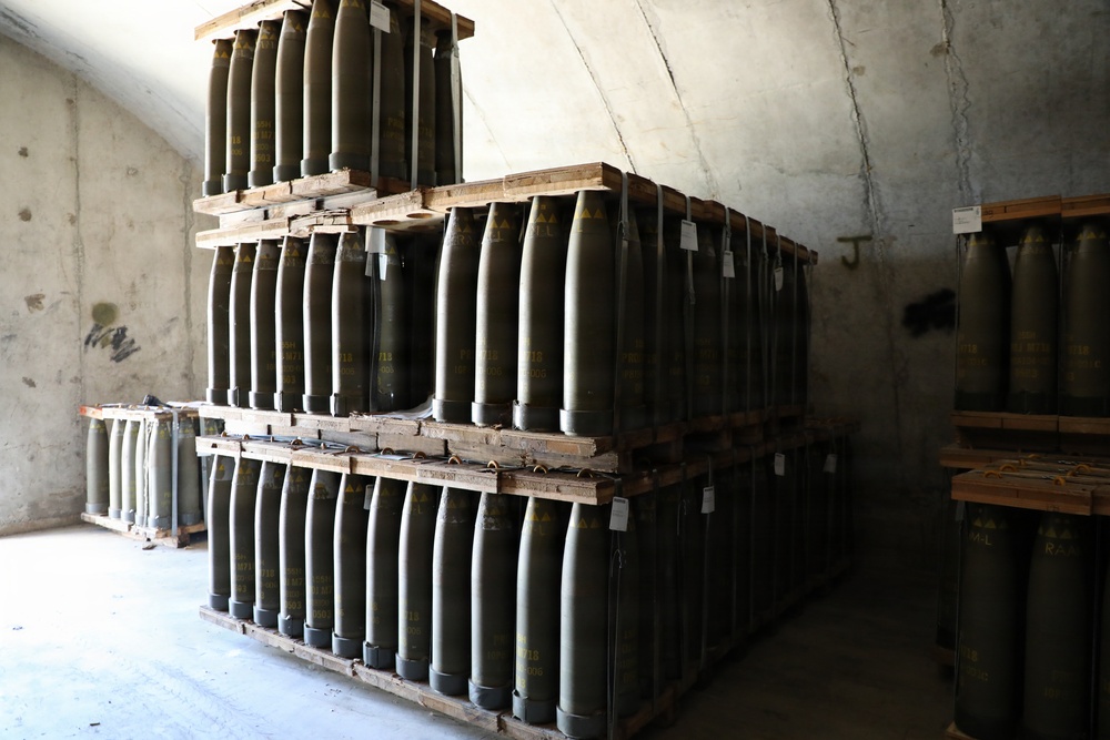 Projectiles in storage at Blue Grass Army Depot