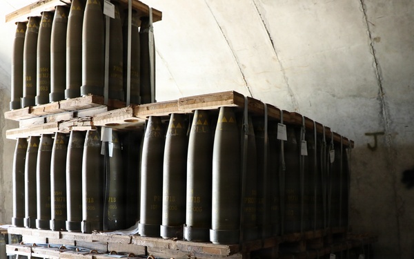 Projectiles in storage at Blue Grass Army Depot