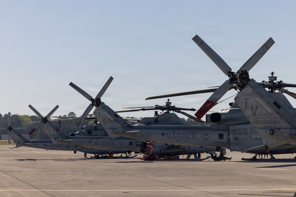 HMLA-167 conducts flight operations