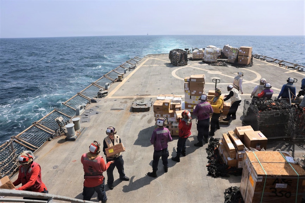 USS McFaul (DDG 74) Conducts Replenishment-at-Sea