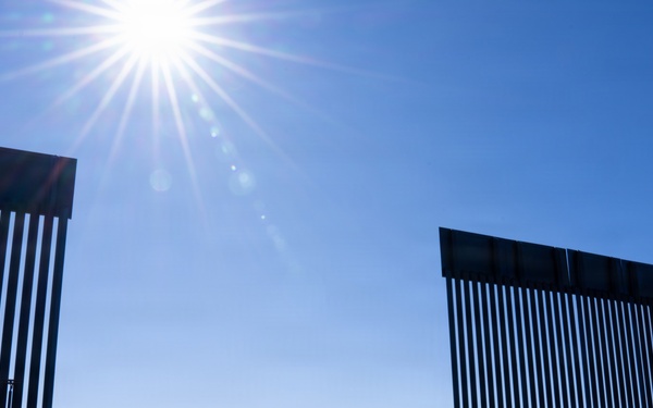 Panel Installation of New Border Wall System South of Sonoita, Ariz.