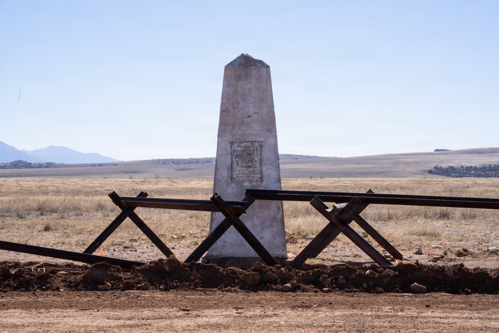 Panel Installation of New Border Wall System South of Sonoita, Ariz.