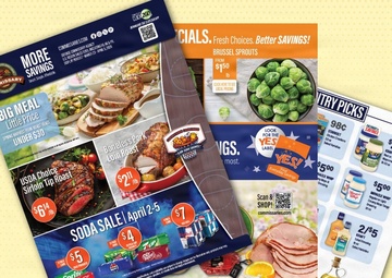 Commissary Sales Flyer for March 23 – April 5 featured in ‘Courtside Cravings’ and ‘Fresh Spring Savings’ promotions
