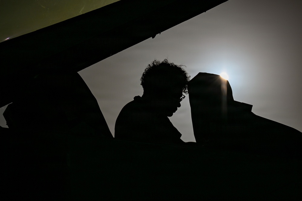 Airmen conduct F-16 maintenance during Operation Epic Fury