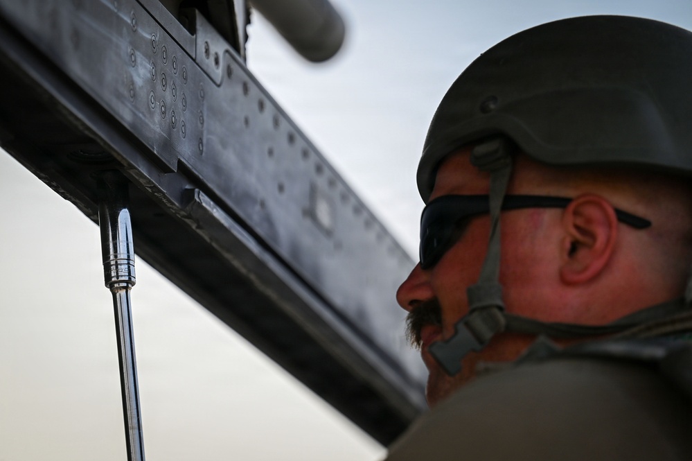 Airmen conduct F-16 maintenance during Operation Epic Fury