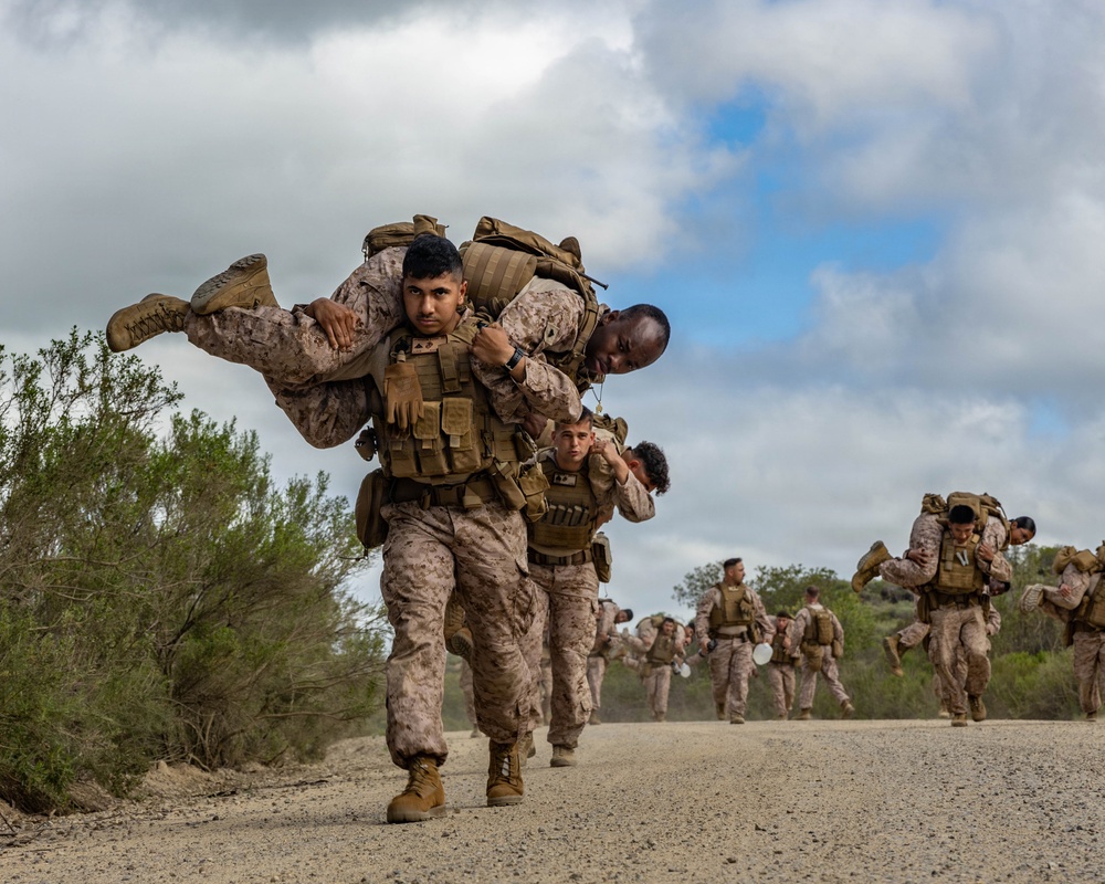 LINE ONE...: Marines with 7th Engineer Support Battalion conduct 9-Line Patrol Exercises