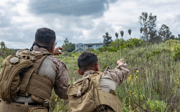 LINE ONE...: Marines with 7th Engineer Support Battalion conduct 9-Line Patrol Exercises