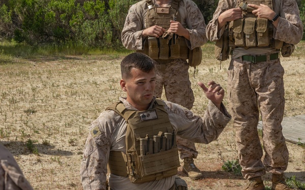 LINE ONE...: Marines with 7th Engineer Support Battalion conduct 9-Line Patrol Exercises
