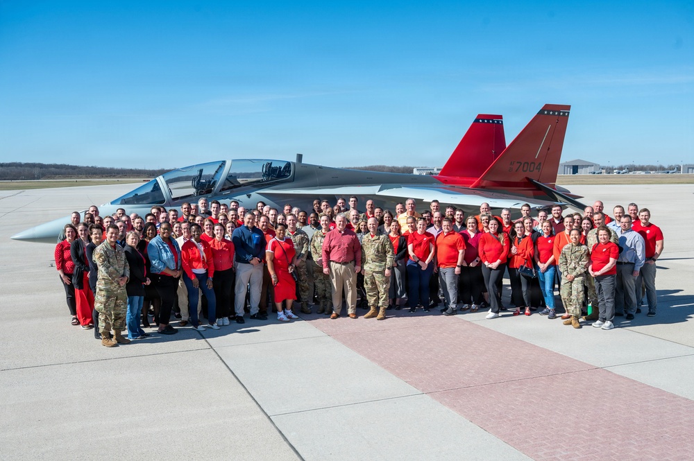 T-7A Red Hawk Lands at Wright-Patterson AFB; AFLCMC Program Office