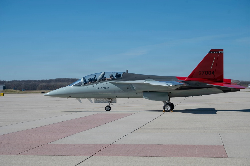 T-7A Red Hawk Lands at Wright-Patterson AFB; AFLCMC Program Office