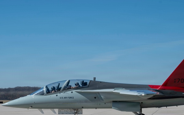 T-7A Red Hawk Lands at Wright-Patterson AFB; AFLCMC Program Office