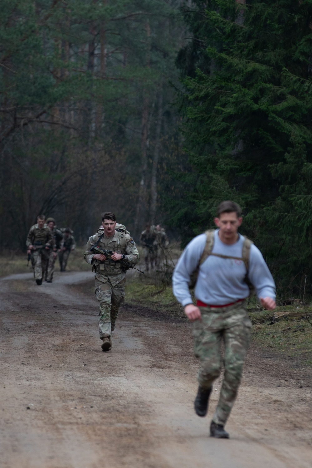 Joint tactical march by U.S. and British forces in Poland