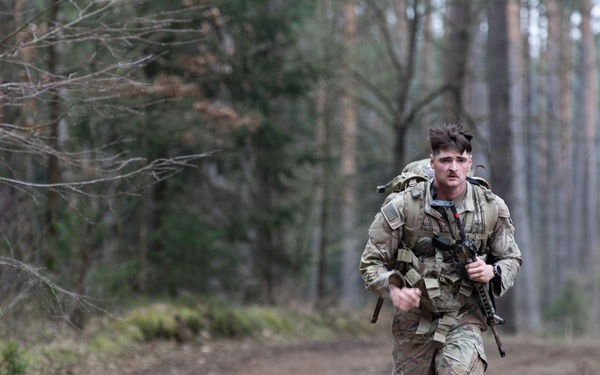 Joint tactical march by U.S. and British forces in Poland