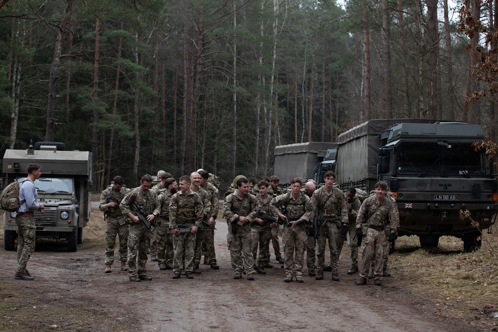 Joint tactical march by U.S. and British forces in Poland