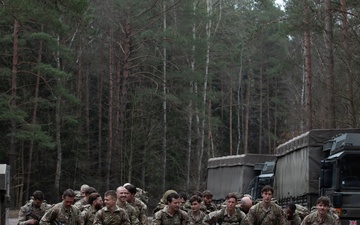 Joint tactical march by U.S. and British forces in Poland