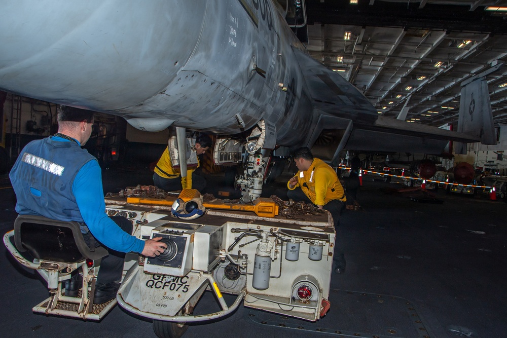Nimitz Sailors Move Aircraft