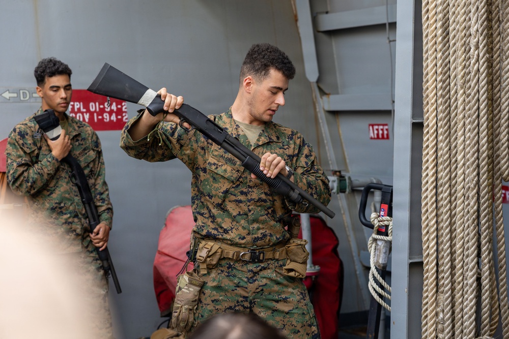 Sailors and Marines Aboard USS Portland Conduct Routine Operations