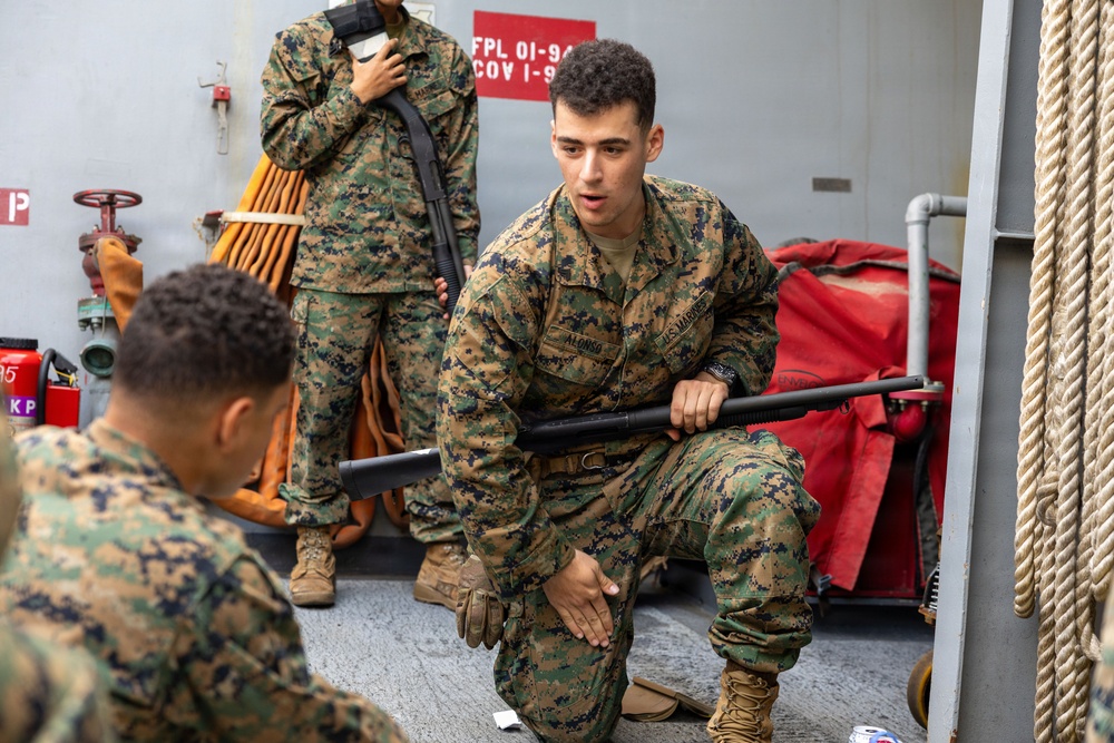 Sailors and Marines Aboard USS Portland Conduct Routine Operations