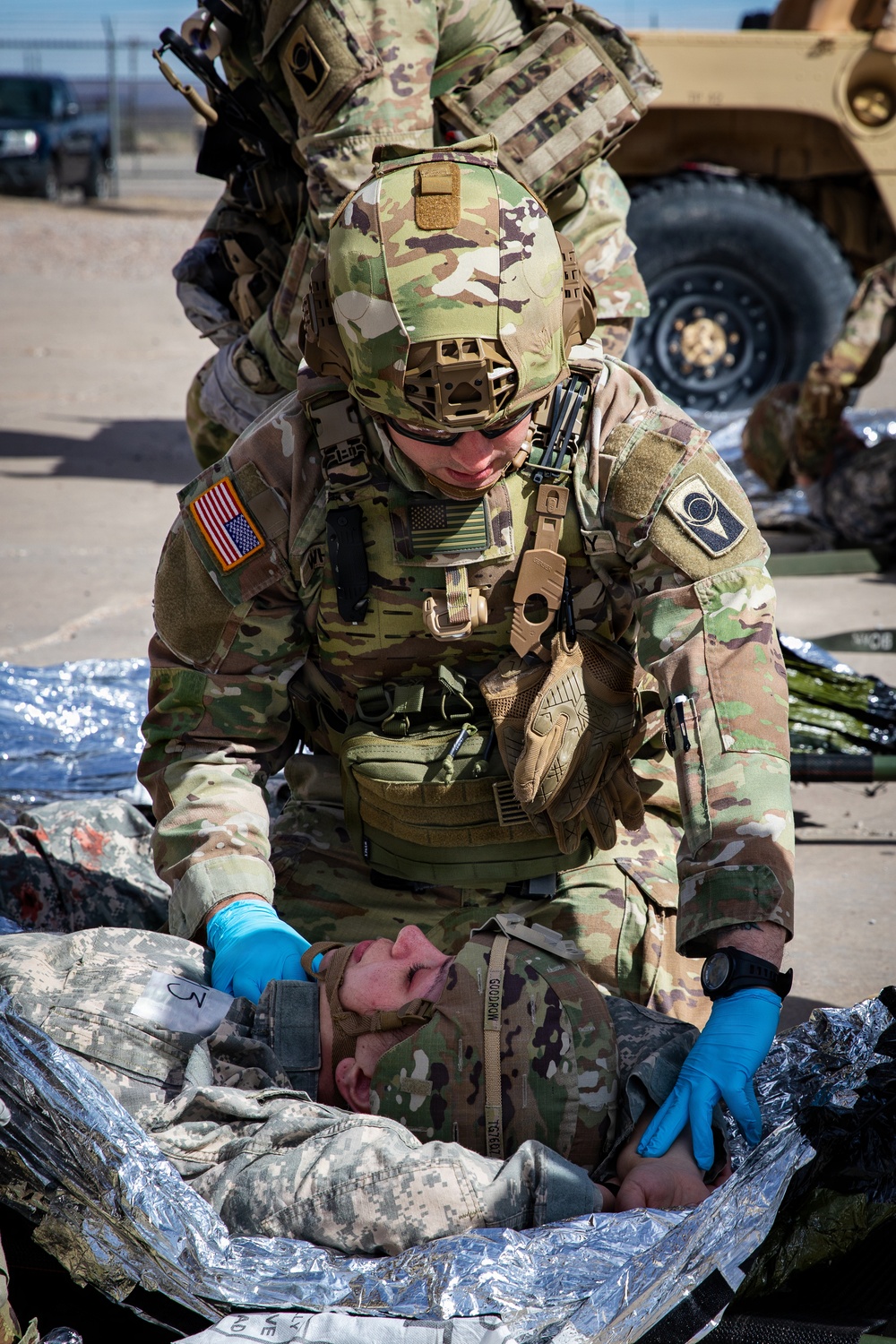 Task Force Seminole soldiers conduct mass casualty training at Fort Bliss