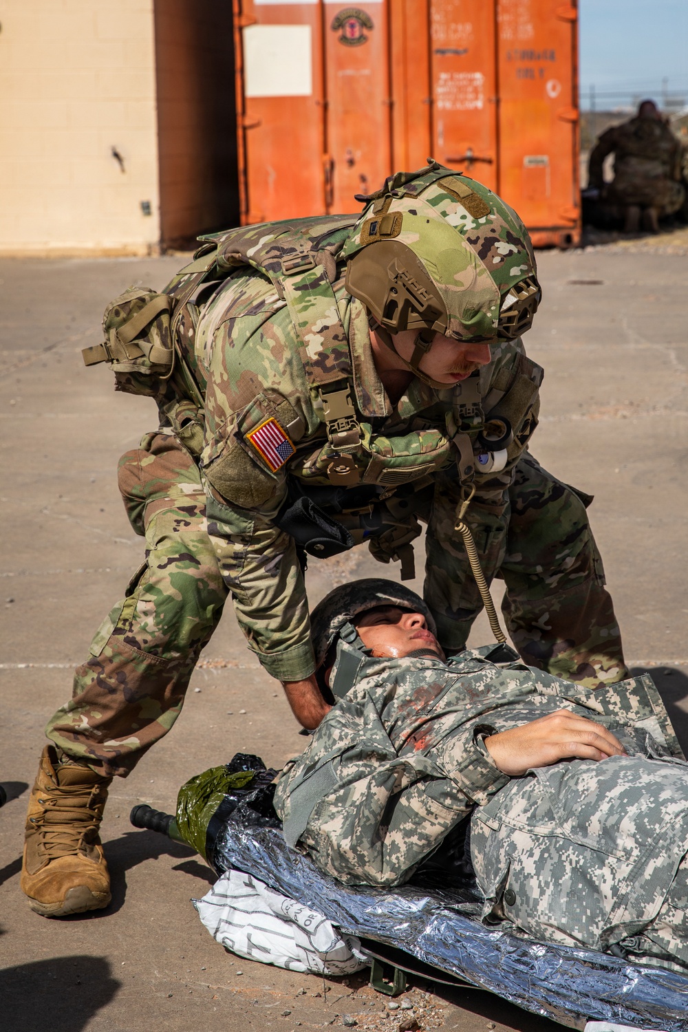 Task Force Seminole soldiers conduct mass casualty training at Fort Bliss
