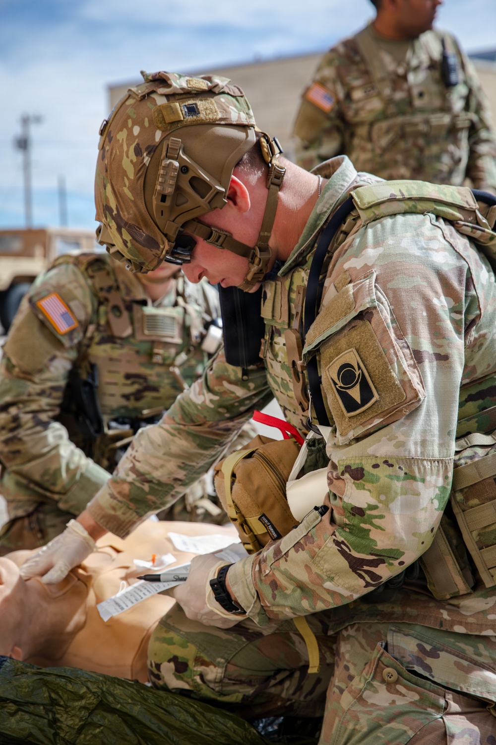 Task Force Seminole soldiers conduct mass casualty training at Fort Bliss