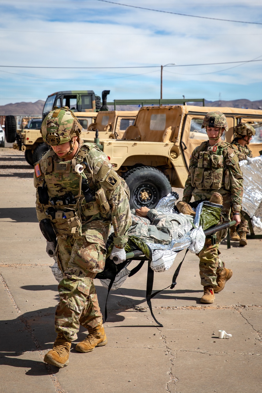 Task Force Seminole soldiers conduct mass casualty training at Fort Bliss
