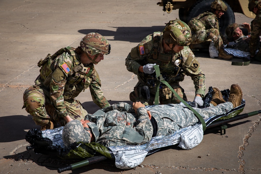Task Force Seminole soldiers conduct mass casualty training at Fort Bliss