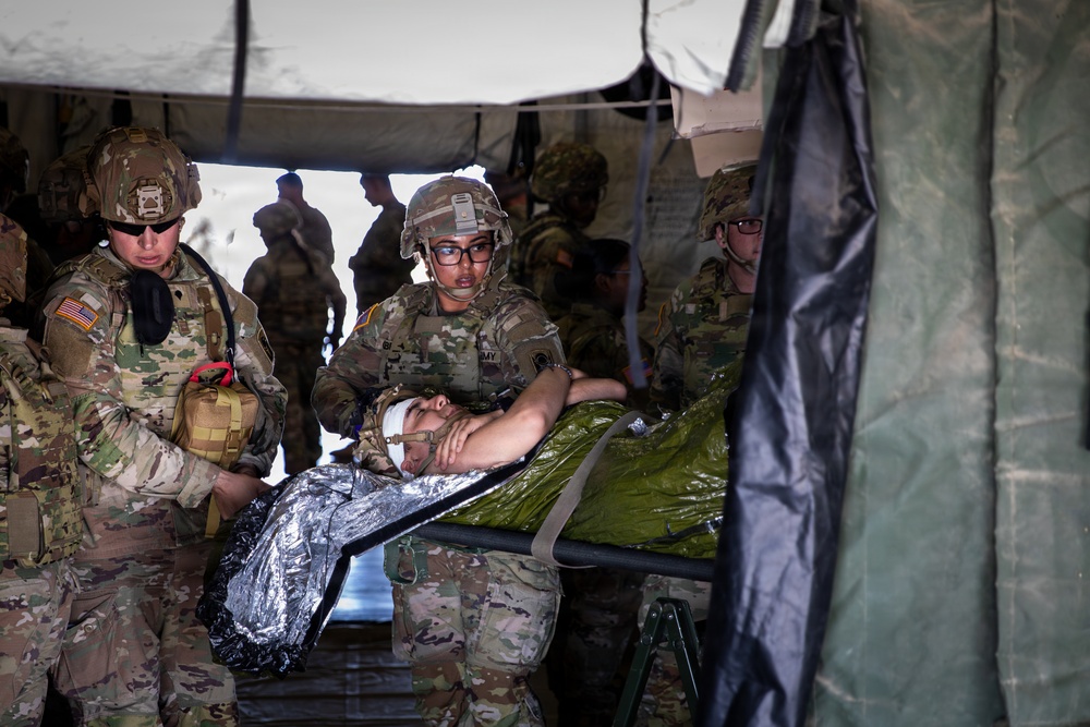 Task Force Seminole soldiers conduct mass casualty training at Fort Bliss