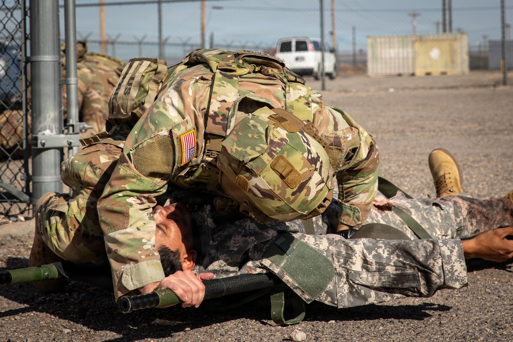 Task Force Seminole soldiers conduct mass casualty training at Fort Bliss