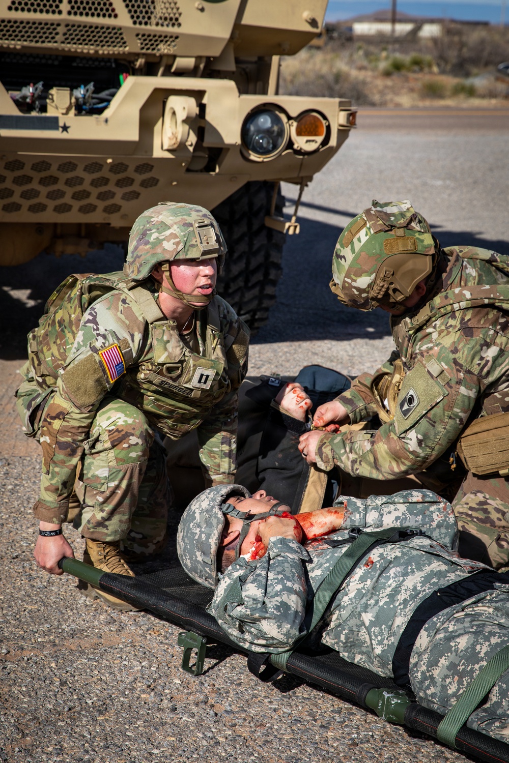 Task Force Seminole soldiers conduct mass casualty training at Fort Bliss