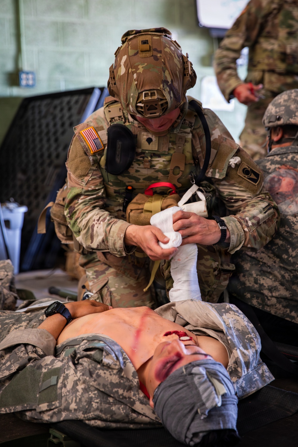 Task Force Seminole soldiers conduct mass casualty training at Fort Bliss