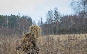 U.S. Soldiers participate in sniper training with the British Army 2nd Royal Anglians