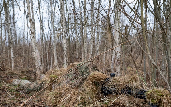 U.S. Soldiers participate in sniper training with the British Army 2nd Royal Anglians