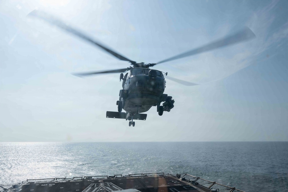 U.S. Navy Sailors assigned to USS Pinckney support Operation Epic Fury