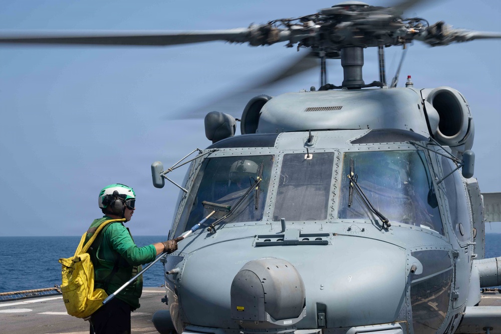 U.S. Navy Sailors assigned to USS Pinckney support Operation Epic Fury