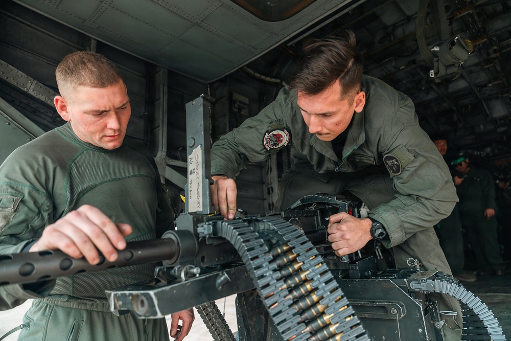 HMH-466 Marines practice aerial gunnery from CH-53E Super Stallion