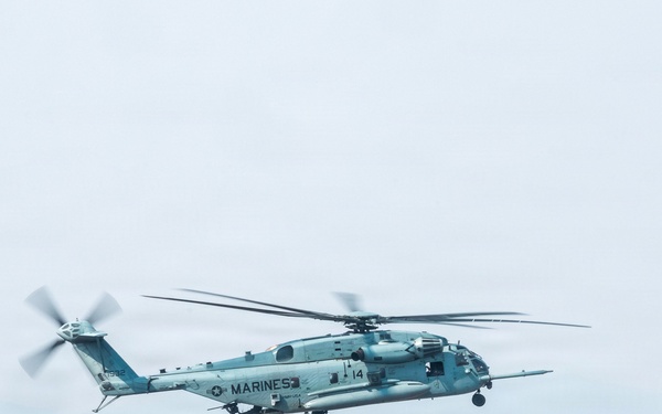 HMH-466 Marines practice aerial gunnery from CH-53E Super Stallion