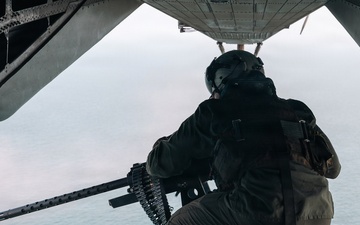 HMH-466 Marines practice aerial gunnery from CH-53E Super Stallion