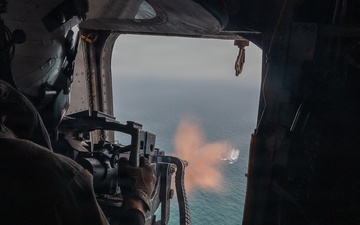 HMH-466 Marines practice aerial gunnery from CH-53E Super Stallion