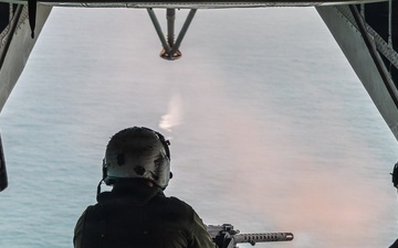 HMH-466 Marines practice aerial gunnery from CH-53E Super Stallion