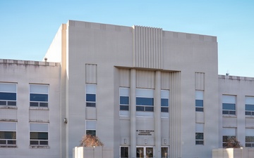 Sun rises over AFRL headquarters building
