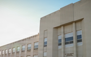 Sun rises over AFRL headquarters building